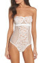 Фото #1 товара Else 177614 Womens Strapless Underwire Corsette Bodysuit Ivory Size Medium