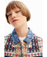 ფოტო #3 პროდუქტის Women's Embroidered denim trucker jacket