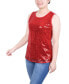 ფოტო #3 პროდუქტის Petite Sleeveless Sequined Tank with Combo Banding Top