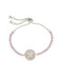 ფოტო #1 პროდუქტის Silver-Tone or Gold-Tone Pink Cubic Zirconia Butterfly Bindi Bolo Bracelet