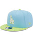 Фото #1 товара Men's Light Blue and Neon Green Los Angeles Dodgers Spring Basic Two-Tone 9FIFTY Snapback Hat