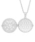 Фото #4 товара Macy's cubic Zirconia Round Locket Pendant Necklace in Sterling Silver