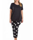 Kind Heart Plus Size Modal Tee and Jogging Pant Pajama Set in Comfy Cozy Style, 2 Piece