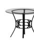 42" Round Glass Dining Table With Metal Frame