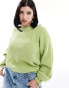 Фото #2 товара ASOS DESIGN Curve plated jumper with balloon sleeve in green