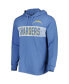 Фото #3 товара Men's Powder Blue Distressed Los Angeles Chargers Field Franklin Hooded Long Sleeve T-shirt