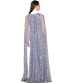 Фото #2 товара Women's Mermaid Beaded Dress with Long Cape