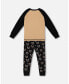 Фото #2 товара Big Boys Organic Cotton Two Piece Pajama Set Black Printed Fox