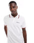 Ben Sherman twin tipped polo in white