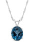 Фото #1 товара Macy's london Blue Topaz (3 ct. t.w.) Pendant Necklace in Sterling Silver