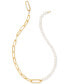 ფოტო #1 პროდუქტის 14k Gold-Plated Cultured Freshwater Pearl (6 - 6-1/2mm) Half Link 17-1/2" Collar Necklace
