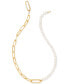 14k Gold-Plated Cultured Freshwater Pearl (6 - 6-1/2mm) Half Link 17-1/2" Collar Necklace