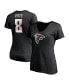 Фото #1 товара Women's Kyle Pitts Black Atlanta Falcons Player Icon Name Number V-Neck T-shirt