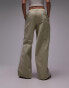 Topshop casual draw cord waist straight leg trouser in stone