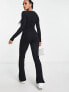 Фото #5 товара ASOS DESIGN ribbed square neck unitard jumpsuit in black