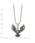 Фото #2 товара Chisel antiqued Screaming Eagle Pendant Ball Chain Necklace