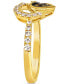 ფოტო #4 პროდუქტის Chocolate Diamond & Nude Diamond Double Heart Ring (3/8 ct. t.w.) in 14k Gold