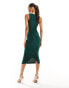 Фото #8 товара Vesper exclusive bow tie detail bodycon midaxi dress in forest green