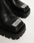 Фото #4 товара Steve Madden Sharpen chunky ankle boots with hardwear in black