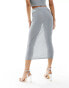 Фото #6 товара ASOS DESIGN pencil midi skirt in grey blue in grey blue co-ord