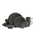 Swirl Graphite 16 Piece Dinnerware Set, Service for 4