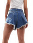 Фото #2 товара DTT flippy denim shorts in mid wash blue