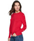 ფოტო #1 პროდუქტის Petite Embellished Button-Sleeve Sweater