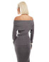 Фото #2 товара Glamorous off shoulder rib knit jumper in charcoal co-ird