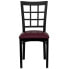Фото #3 товара Hercules Series Black Window Back Metal Restaurant Chair - Burgundy Vinyl Seat