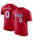 ფოტო #1 პროდუქტის Men's Tyrese Maxey Red Philadelphia 76ers 2022/23 Statement Edition Name and Number T-shirt