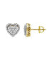 Фото #2 товара Heartland Bling 14k Yellow Gold 0.62 cttw Certified Natural Diamond Stud Earring for Men/Women, Screw Back