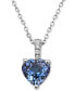 ფოტო #1 პროდუქტის EFFY® Tanzanite (5/8 ct. t.w.) & Diamond Accent Heart 18" Pendant Necklace in Sterling Silver