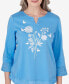 ფოტო #4 პროდუქტის Women's Paradise Island Floral Embroidery Eyelet Details Top