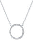 ფოტო #3 პროდუქტის Diamond Circle Pendant Necklace (1/4 ct. t.w.) in Sterling Silver, 16" + 2" extender