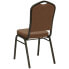 Фото #2 товара Hercules Series Crown Back Stacking Banquet Chair In Coffee Fabric - Gold Vein Frame