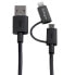 StarTech.com 1 m (3 ft.) 2 in 1 Charging Cable - USB to Lightning or Micro-USB for iPhone / iPad / iPod / Android - Apple MFi Certified - Multi Phone Charger - USB 2.0 - 1 m - USB A - Micro-USB B - USB 2.0 - 480 Mbit/s - Black
