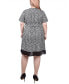 ფოტო #2 პროდუქტის Plus Size Short Sleeve Zip Front Dress