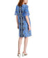 Фото #2 товара Women's Printed Short Sleeve A-Line Dress, Created for Macy's