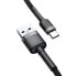 Wytrzymały elastyczny kabel przewód USB USB-C QC3.0 2A 2M czarno-szary