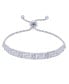 ფოტო #2 პროდუქტის Diamond Accent Greek Key Adjustable Silver Plate Or Gold Plate Bracelet