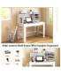 Home Office Computer Desk Study Table Writing Workstation Hutch Cable Hole White