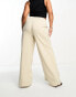 Фото #4 товара In The Style Plus x Gemma Atkinson high waist wide leg trouser in beige