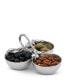 Sand-Cast Aluminum 3 Compartment Olive Pattern Condiment Serving Bowl