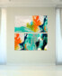 Tidal Abstract 1 and 2 Frameless Free Floating Tempered Glass Panel Graphic Wall Art, 48" x 24" x 0.2"