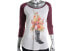 Guess Women's Long Sleeve Knit Top Burgundy White Size M