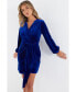 Women's Velvet Wrap Sash Bodycon Dress