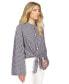 ფოტო #4 პროდუქტის Women's Striped Button-Front Tie-Hem Top