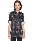 Фото #1 товара Women's Printed Utility Button-Front Top