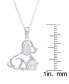 Фото #2 товара Macy's cubic Zirconia Dog Pendant 18" Necklace in Silver Plate
