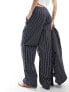 Vero Moda wide leg trouser co-ord in navy pinstripe